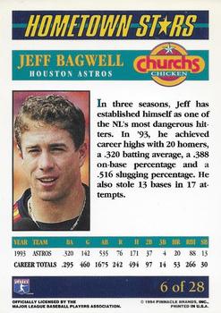 1994 Pinnacle Church's Hometown Stars - Gold #6 Jeff Bagwell Back