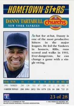 1994 Pinnacle Church's Hometown Stars - Gold #23 Danny Tartabull Back