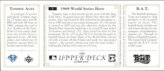 1993 Upper Deck All-Time Heroes #2 Tommie Agee Back