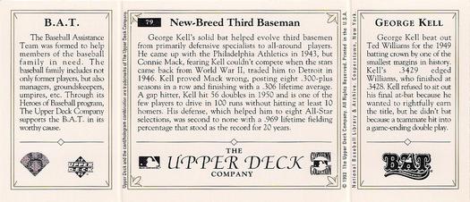 1993 Upper Deck All-Time Heroes #79 George Kell Back