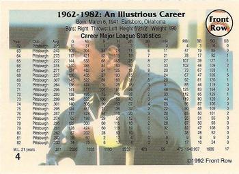 1992 Front Row All-Time Greats Willie Stargell #4 Willie Stargell Back
