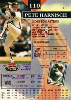 1993 Stadium Club - First Day Production #110 Pete Harnisch Back