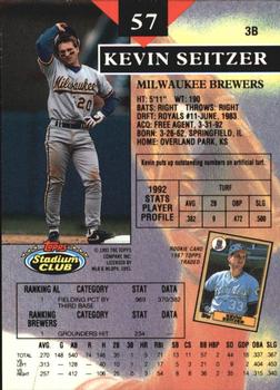 1993 Stadium Club - Members Only #57 Kevin Seitzer Back