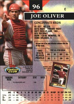 1993 Stadium Club - Members Only #96 Joe Oliver Back