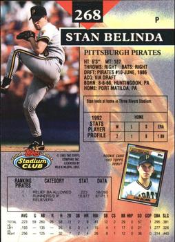 1993 Stadium Club - Members Only #268 Stan Belinda Back