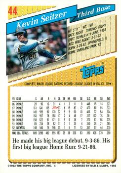 1993 Topps - Gold #44 Kevin Seitzer Back