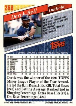 1993 Topps - Gold #268 Derek Bell Back