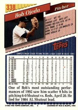 1993 Topps - Gold #338 Bob Ojeda Back