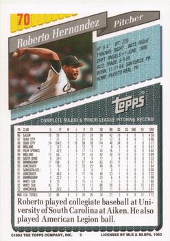 1993 Topps - Inaugural Rockies #70 Roberto Hernandez Back