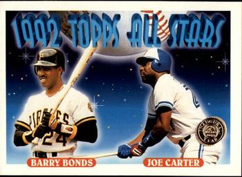 1993 Topps - Inaugural Rockies #407 Barry Bonds / Joe Carter Front