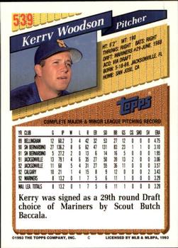 1993 Topps - Inaugural Rockies #539 Kerry Woodson Back