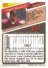 1993 Topps Micro #121 Todd Worrell Back