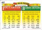 1993 Topps Micro #407 Barry Bonds / Joe Carter Back