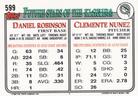 1993 Topps Micro #599 Clemente Nunez / Daniel Robinson Back