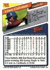 1993 Topps Micro #765 Vince Coleman Back