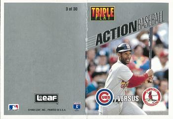 1993 Triple Play - Action Baseball Game #3 Cubs vs Cardinals Front