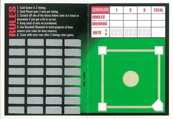 1993 Triple Play - Action Baseball Game #16 Orioles vs Brewers Back