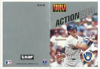 1993 Triple Play - Action Baseball Game #16 Orioles vs Brewers Front