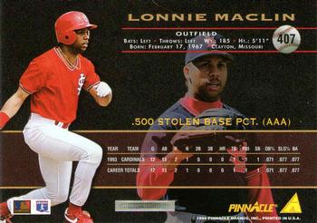 1994 Pinnacle - Artist's Proofs #407 Lonnie Maclin Back
