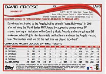 2014 Topps Los Angeles Angels #LAA-15 David Freese Back