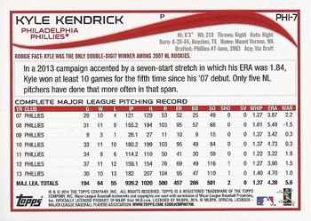 2014 Topps Philadelphia Phillies #PH-7 Kyle Kendrick Back