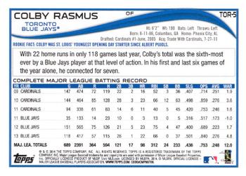 2014 Topps Toronto Blue Jays #TOR-5 Colby Rasmus Back