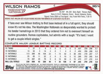 2014 Topps Washington Nationals #WAS-14 Wilson Ramos Back