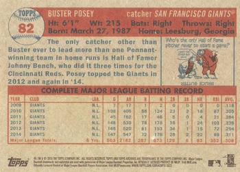 2015 Topps Archives #82 Buster Posey Back