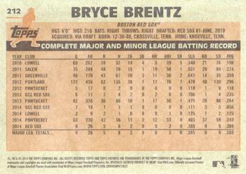 2015 Topps Archives #212 Bryce Brentz Back