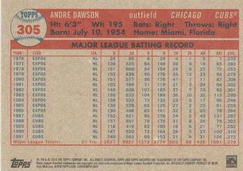2015 Topps Archives #305 Andre Dawson Back