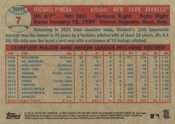 2015 Topps Archives #7 Michael Pineda Back