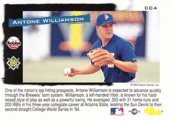 1994 Classic - Cream of the Crop Update #CC4 Antone Williamson Back