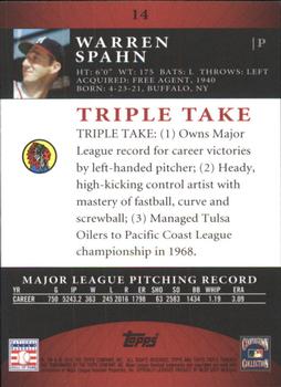 2010 Topps Triple Threads #14 Warren Spahn  Back