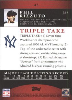 2010 Topps Triple Threads #43 Phil Rizzuto  Back