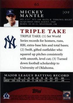 2010 Topps Triple Threads #65 Mickey Mantle  Back