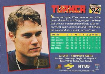 1994 Score Rookie & Traded - Gold Rush #RT85 Chris Turner Back