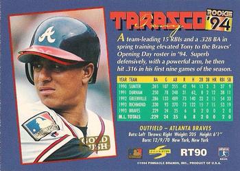 1994 Score Rookie & Traded - Gold Rush #RT90 Tony Tarasco Back