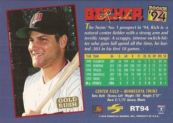 1994 Score Rookie & Traded - Gold Rush #RT94 Rich Becker Back