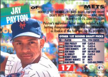 1994 Stadium Club Draft Picks - First Day Issue #17 Jay Payton Back