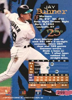 1994 Stadium Club - Members Only #299 Jay Buhner Back