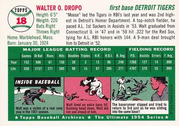 1994 Topps Archives 1954 - Gold #18 Walt Dropo Back