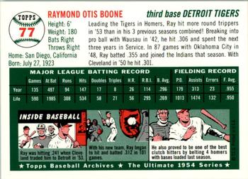 1994 Topps Archives 1954 - Gold #77 Ray Boone Back