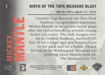 1994 Upper Deck All-Time Heroes - 125th Anniversary #7 Mickey Mantle Back