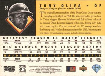 1994 Upper Deck All-Time Heroes - 125th Anniversary #85 Tony Oliva Back