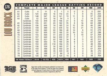 1994 Upper Deck All-Time Heroes - 125th Anniversary #176 Lou Brock Back