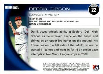 2010 Topps Pro Debut #22 Derrik Gibson Back