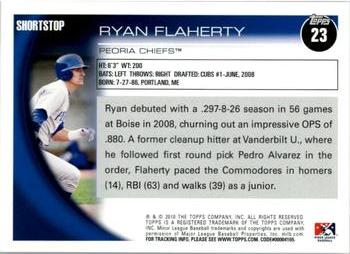 2010 Topps Pro Debut #23 Ryan Flaherty Back