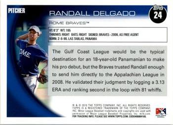 2010 Topps Pro Debut #24 Randall Delgado Back