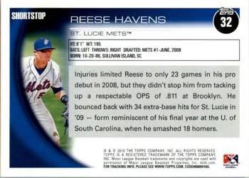 2010 Topps Pro Debut #32 Reese Havens Back