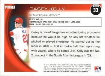 2010 Topps Pro Debut #33 Casey Kelly Back